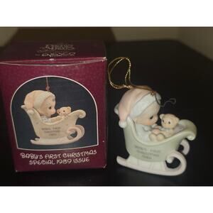 Precious Moments Baby’s First Christmas 1989 Ornament Enesco 523194